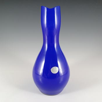 Swedish 1970's Blue Opal Cased Glass Vintage Vase