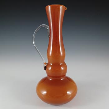 Empoli Vintage Retro Amber Cased Glass Vase / Jug