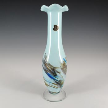 LABELLED Chinese 'Snowflakes / Lotus Flower' Vase by Dalian Glass Co