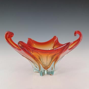 Cristallo Venezia CCC Murano Red & Blue Cased Glass Bowl