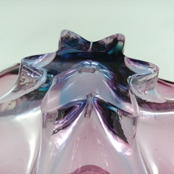 Cristallo Venezia CCC Murano Pink & Blue Sommerso Glass Bowl