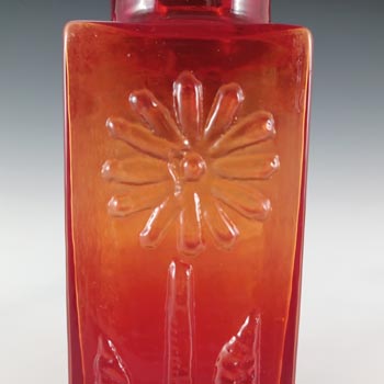 Dartington #FT59 Frank Thrower Flame Red Glass Daisy Vase