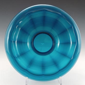 Davidson Art Deco Vintage Frosted Blue Glass Bowl #S/696D