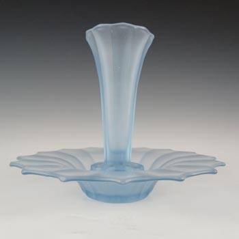 (image for) Ankerglas Bernsdorf Art Deco Blue Glass Vase & Bowl Set