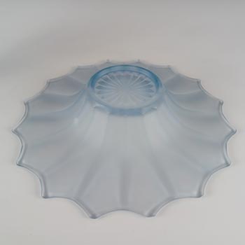 Ankerglas Bernsdorf Art Deco Blue Glass Vase & Bowl Set