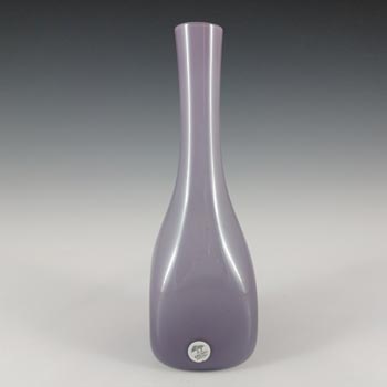 LABELLED Ekenas Glasbruk Swedish Purple Cased Glass Vase