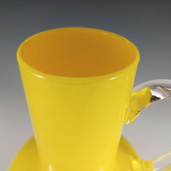 LARGE Empoli Vintage Retro Yellow Cased Glass Vase / Jug