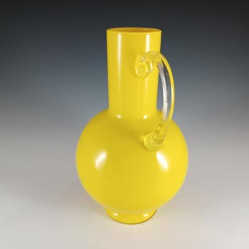 LARGE Empoli Vintage Retro Yellow Cased Glass Vase / Jug