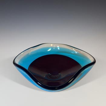 Ferro Italarts Murano Purple & Blue Glass Bowl - Labelled