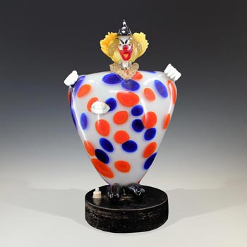 Ferro Italarts Murano Glass Clown Lamp Sculpture - Labelled