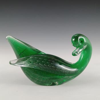 FM Konstglas / Marcolin Swedish Green Fumato Glass Swan