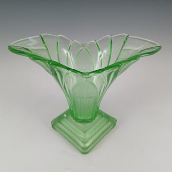 Walther & Söhne 1930's Art Deco Green Glass 'Greta' Vase