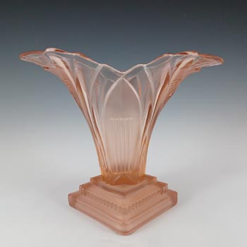 Walther & Söhne 1930's Art Deco Pink Glass 'Greta' Vase