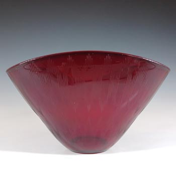 (image for) Gullaskruf Ruby Red Glass 'Delphi' Bowl by Lennart Andersson