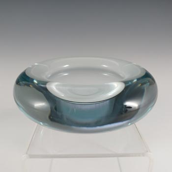 SIGNED Holmegaard #15738 Per Lutken 'Akva' Blue Glass Bowl