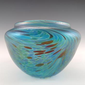 Midsummer Glassmakers Blue Iridescent Glass British Vase