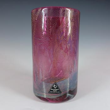 MARKED Isle of Wight Studio 'Azurene Pink' Glass Vase