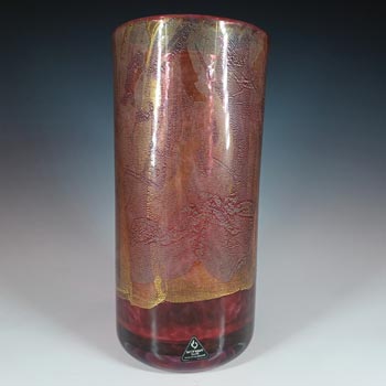 LABELLED Isle of Wight Studio 'Azurene Pink' Glass 8.5" Vase