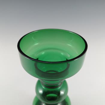 Japanese Vintage Green Hooped Art Glass Vase