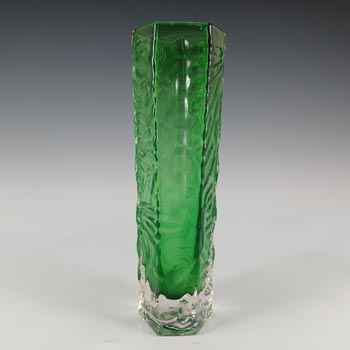 Tajima Japanese Vintage Textured Green Cased Glass Vase
