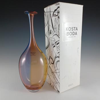 SIGNED & BOXED Kosta Boda \"Fidji\" Glass Vase by Kjell Engman