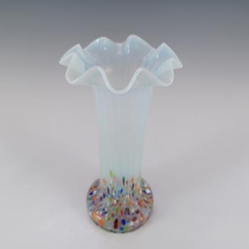 Kralik Czech Opaline / Opalescent Spatter Glass Vase