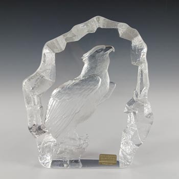 Mats Jonasson #3328 Large Glass Eagle Sculpture - Signed