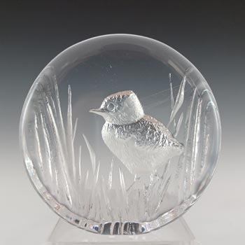 SIGNED Mats Jonasson #9366 Glass Paperweight Chick Sculpture