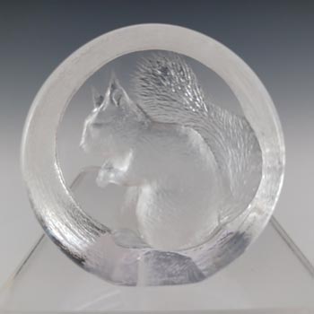 SIGNED & LABELLED Mats Jonasson Swedish Glass Squirrel Sculpture