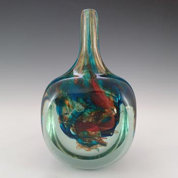 SIGNED Mdina Maltese Glass \'Tiger\' Cube Vase 1978