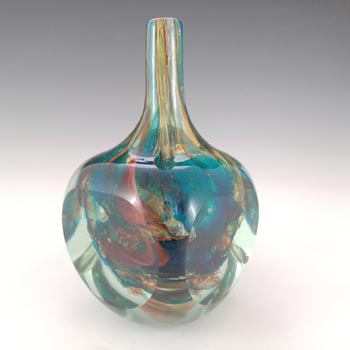 SIGNED Mdina Maltese Glass 'Tiger' Cube Vase 1978