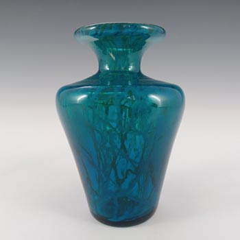(image for) Mdina Maltese Vintage Blue & Yellow Glass Vase - Signed