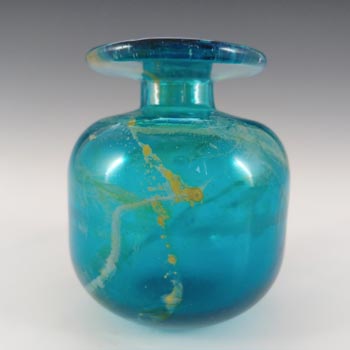 (image for) Mdina 'Blue Summer' Maltese Blue & Yellow Glass Vase - Signed