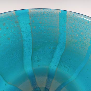 SIGNED Mdina 'Ming' Maltese Blue & Green Glass 'Ming' Vase or Bowl