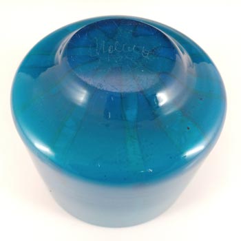 SIGNED Mdina 'Ming' Maltese Blue & Green Glass 'Ming' Vase or Bowl