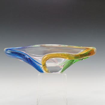 Mstisov Czech Vintage Glass Rhapsody Bowl by Frantisek Zemek