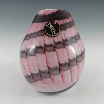 SIGNED & LABELLED Mtarfa Purple & White Glass Vase