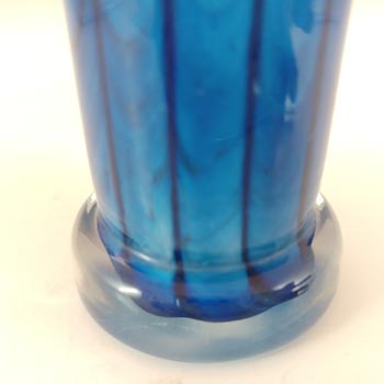 LABELLED Mtarfa Blue & White Glass Vintage Vase