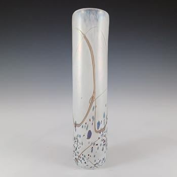 SIGNED Mtarfa Purple & White Iridescent Glass Vase