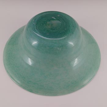 Nazeing Large Clouded Mottled Green Bubble Glass Bowl 86/1