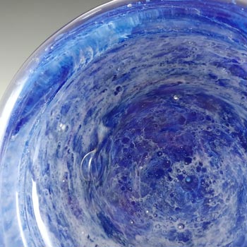 Nazeing British Clouded Mottled Blue Bubbly Glass Bowl
