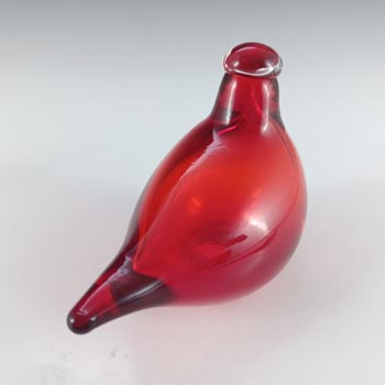 Nuutajarvi Notsjo Oiva Toikka Red Glass 'Little Tern' Bird - Signed