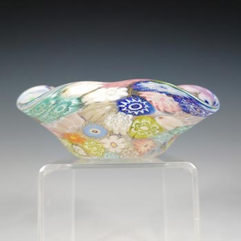 LABELLED Oball Murano Millefiori & Gold Leaf Glass Bowl
