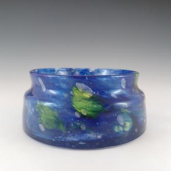 Prachen Blue & Yellow Glass 'Flora' Bowl - Frantisek Koudelka