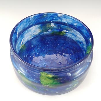 Prachen Blue & Yellow Glass 'Flora' Bowl - Frantisek Koudelka