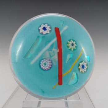 MARKED Caithness Glass "Noughts and Crosses" Millefiori Paperweight