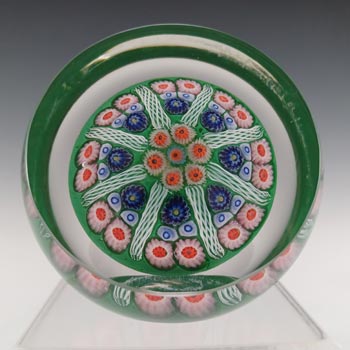 Strathearn #PP7 Scottish Millefiori Glass Large Faceted Paperweight