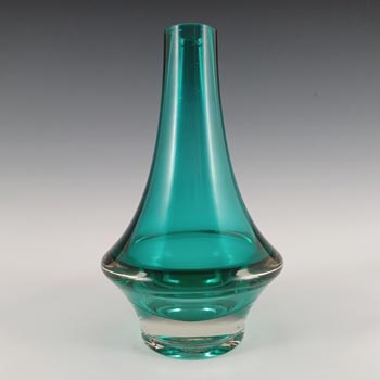 MARKED Riihimaki #1379 Riihimaen Turquoise Glass Vase