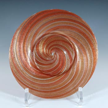 Salviati Murano Copper Aventurine Vintage Glass Plate/Dish