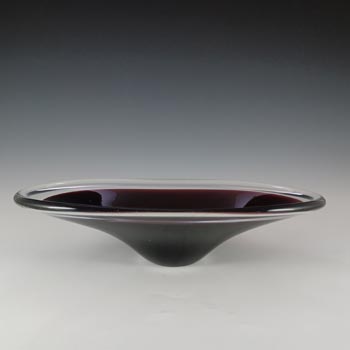 Swedish / Scandinavian Style Purple & Clear Glass Vintage Bowl